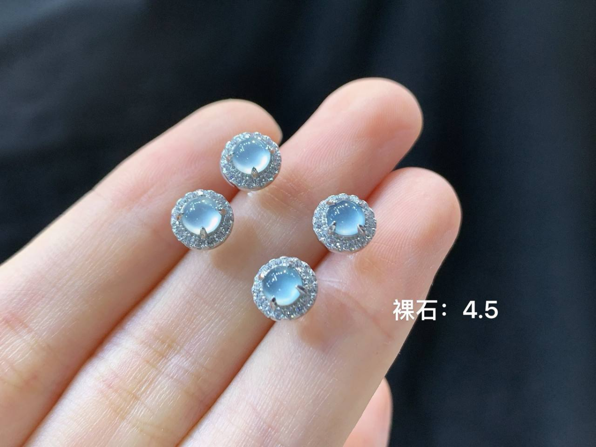 蛋面 #耳钉