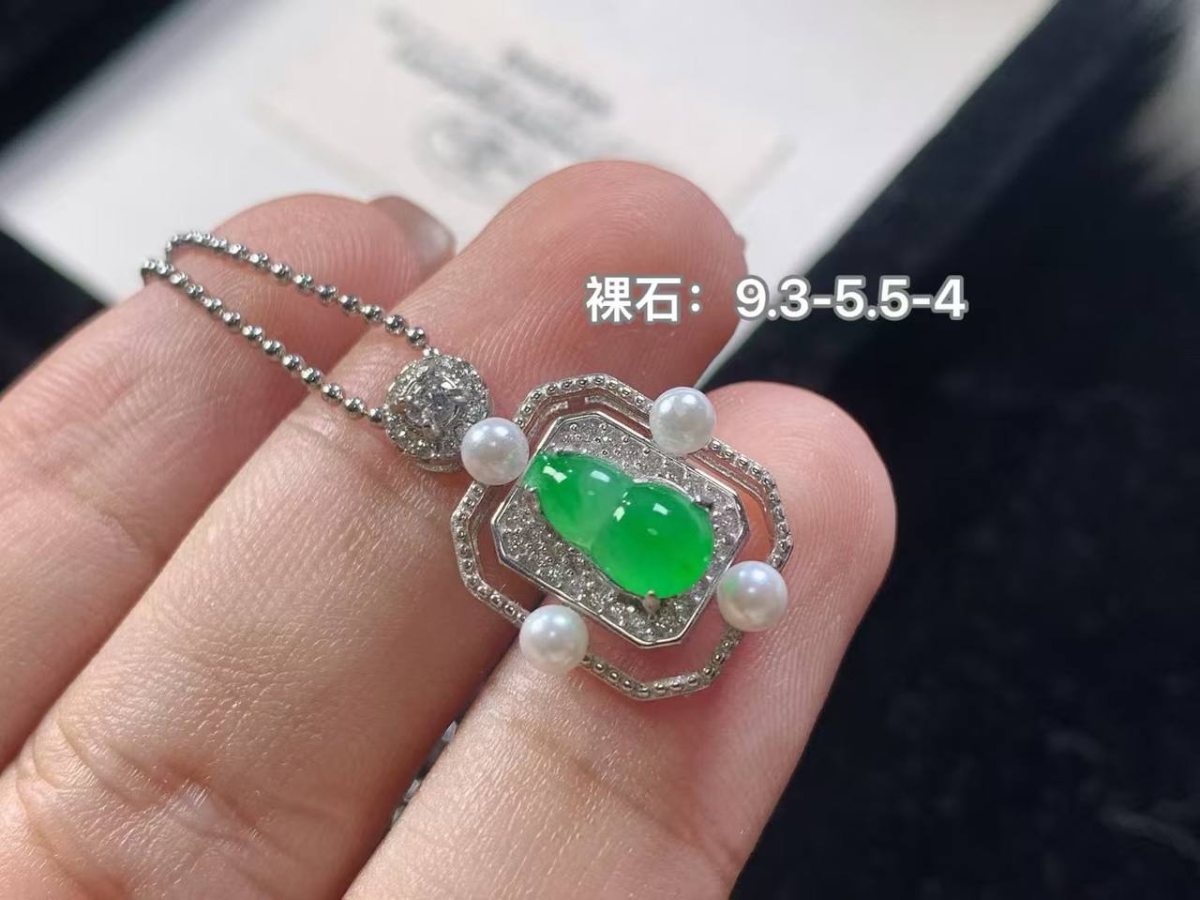 银镶·细润阳绿 葫芦 #吊坠